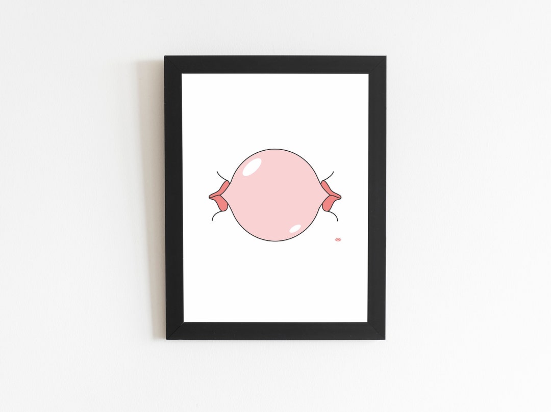Double Bubble Printable Digital Art Love Postcard Download Valentine's ...