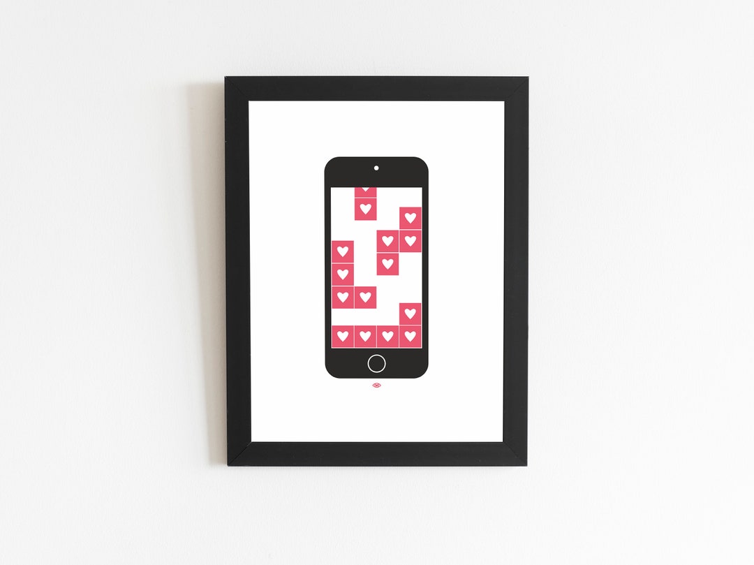 Love Tetris Digital Art Print Printable Wall Art iPhone Poster Bedroom Poster Minimalist Poster