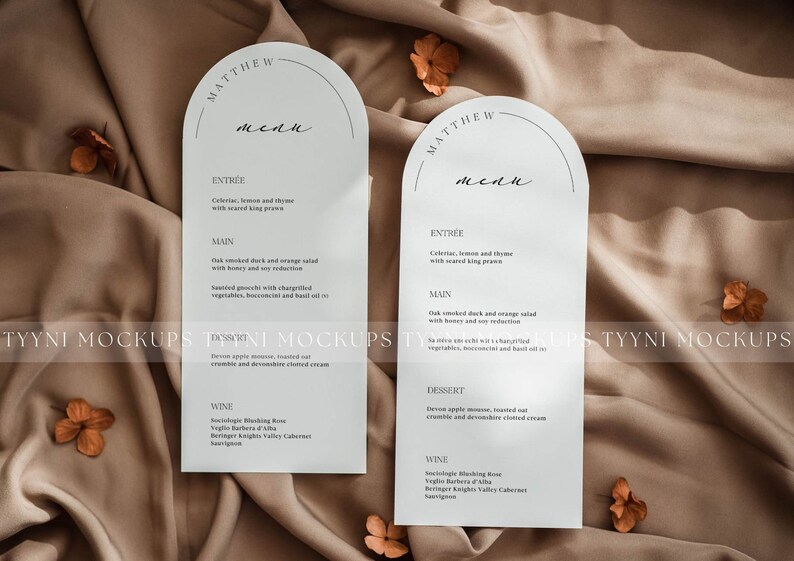 Arch Menu Mockup 4x9, Two Blank Arched Menus Boho Mockup - Etsy