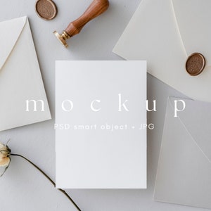 5x7 Mockup Invitation Card Minimalista, Matrimonio Bianco Mock Up, Mockup di cancelleria per matrimoni, Boho Mock Up, Oggetto Smart PSD, DOWNLOAD IMMEDIATO