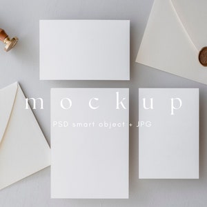 Modello di suite di invito Modello di matrimonio minimalista Mockup di carta neutra 5x7 e 4x6 Mockup di carta bianca semplice Mockup fissi di matrimonio