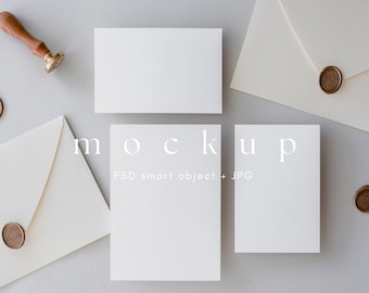 Invitation Suite Mockup Minimalist Wedding Mock up Neutral card mockup 5x7 and 4x6 Simple white card mockup Wedding stationary mock ups