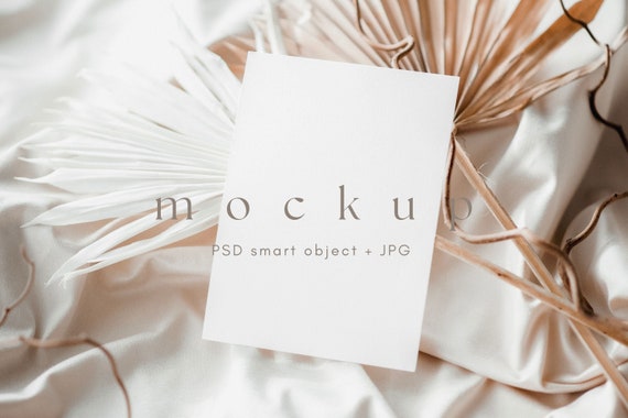 5x7 Card Invitation Mockup, Boho Wedding Card Mockups, Greeting Card Mock up, Birthday Card Mock ups, PSD Smart Object + JPG