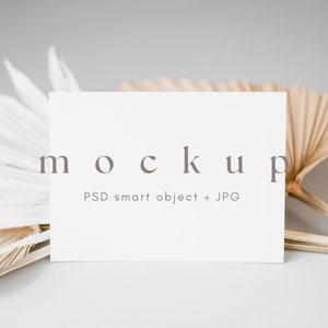 7x5 uitnodigingskaart mockup, huwelijksuitnodiging, horizontale kaart mockup, Boho landschap Mock up, PSD Smart Object + JPG, INSTANT Download