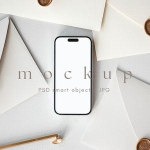 Mockup schermo iPhone, mockup invito digitale Boho, mockup di cellulare, mockup smartphone invito elettronico, mock up evite moderno minimale