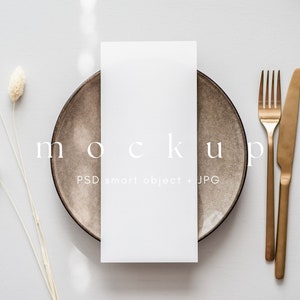 Menu Mockup 4x9 kaart, Boho Wedding Menu Mock up, Modern Wedding Dinner Menu Mockup, Simple Event Menu Mock up, INSTANT DOWNLOAD
