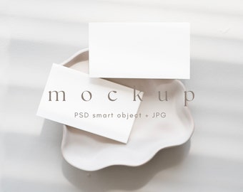2x3.5 Place Card Mockup, Minimalist Business card Mockup, Styled Double Place Card Mock Up, Two Business Cards, PSD smart object + JPG