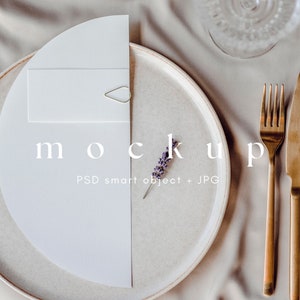 Half Moon Wedding Menu Mockup, Half Circle Menu Mockup