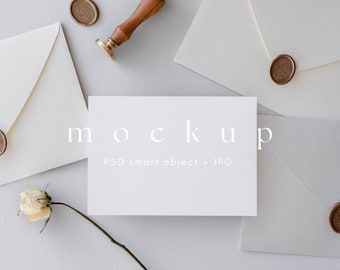 5x7 Greeting Card Landscape Mockup, Minimalist card mockup, Stationary mockup, Horizontal card mockup