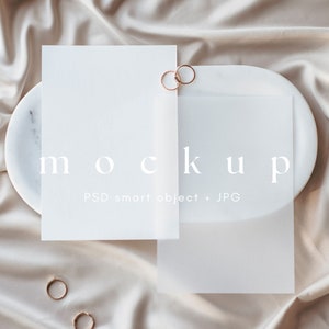 Vellum Mockup Suite, 5x7" Puste karty zaproszenia Mockup