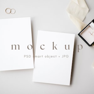 5 x 7 dubbele kaart Mockup Suite bruiloft uitnodiging, twee kaarten mockups, meerdere kaart Mock up, PSD Smart Object + JPG, INSTANT Download