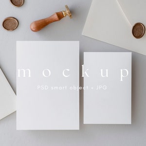 Invitation Suite Mockup, Mockup di matrimonio minimalista, Mockup di carte neutre 5x7 e 4x6, Mockup di carte bianche semplici, Mockup stazionario di nozze
