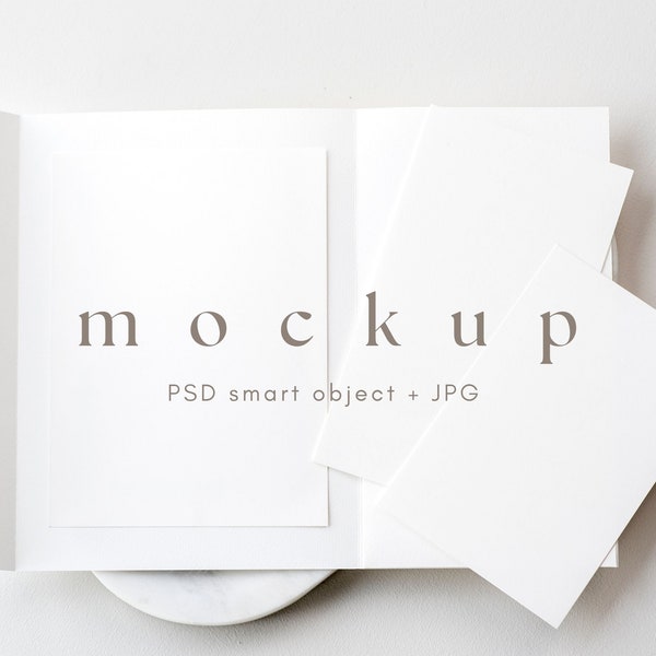 Pocketfold Einladung Mockup Suite, Minimalist White Mockup