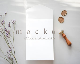 Folded Invitation Card Mockup, All in One Minimalist Wedding Invite Mockup