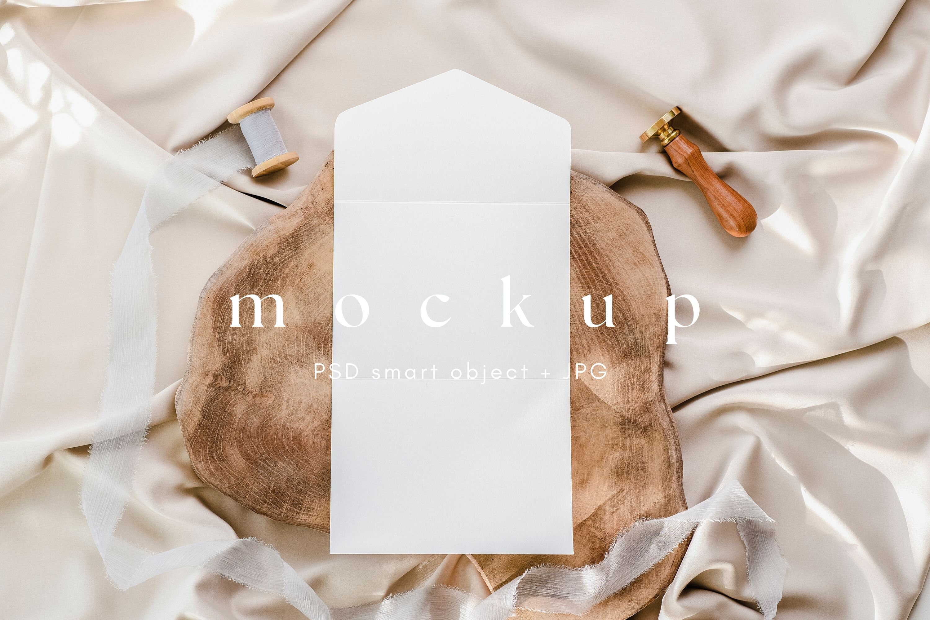 Folded Invitation Card Mockup, All in One Wedding Invite Mockup
