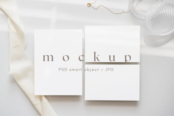 Wedding Mockup Suite, Blank Card Mockups, Wedding Stationery Mock up, 5x7 and 4x6 Minimalist Invitation Mock ups, PSD Smart Object