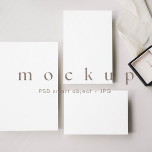 Hochzeitseinladung Mockup 5x7, 4x7 + 3,5x5, Multiple Card Mockups, Invite Set Mock up, PSD Smart Object + JPG, SOFORTIGER Download