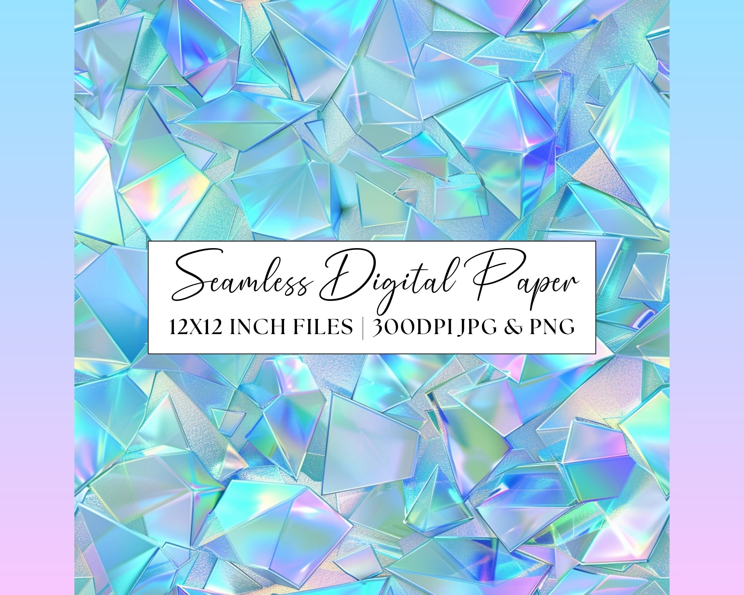 Patterns Blue Shard Blue Metallic Digital Paper, Iridescent Shard Seamless Pattern ...