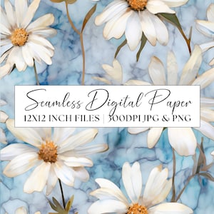 Carta digitale margherita, motivo senza cuciture astratto margherite bianche, clipart di inviti di nozze, carta di cancelleria per scrapbooking di sfondo ripetuto