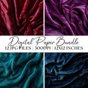 Dark Velvet Textures Digital Paper, 12x JPG Patterns Clipart Instant Download Graphics Abstract Fabric Background Illustration Textures