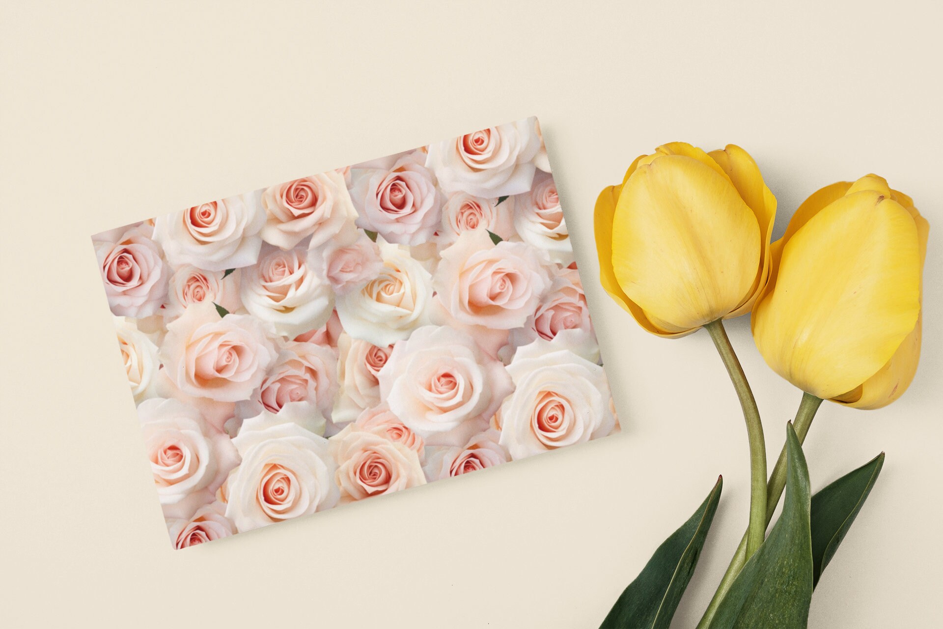 Peach Roses Digital Paper, Pastel Peach Seamless Pattern, Wedding ...
