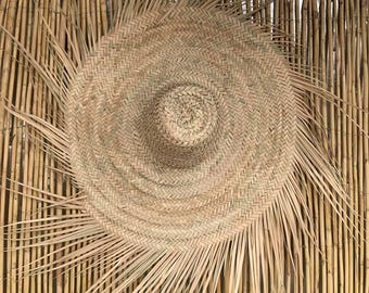 Boho Strohhut-Wand-Dekor, marokkanischer Wand-Akzent