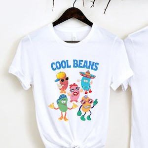 クールな豆のTシャツ、面白いクールな豆を使った面白い珍しいTシャツデザイン、カラフルなデザインのTシャツ、豆のファンシャツ、クールすぎる面白い豆のTシャツ