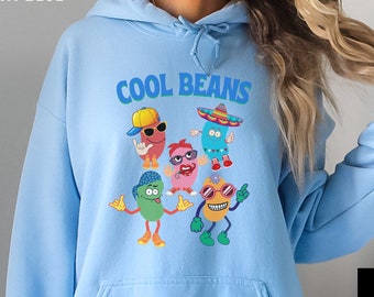 Cool Beans Hoodie, Unusual Colourful Cool Beans Design, Beans Lover Sweater, Cartoon Hoodie, Cartoon Character Shirt, Funny Hoodie