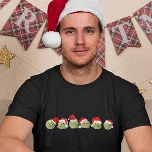 FESTIVE BRUSSELS SPROUTS Unisex Christmas T-Shirt | Brussel Sprout Lover Xmas T shirt | Funny Brussels Sprouts Christmas Top | Vegan Sprouts