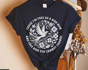 Free as a Bird T-shirt: Beatles Song Lyric Tee - Unisex Cotton - Etsy