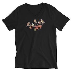 BIRDS on a BRANCH Unisex Short Sleeve V-NECK T-Shirt