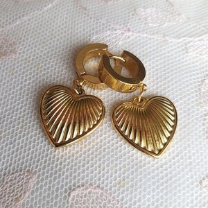 golden heart earrings, Mother&#39;s Day gift, ex-voto jewelry,