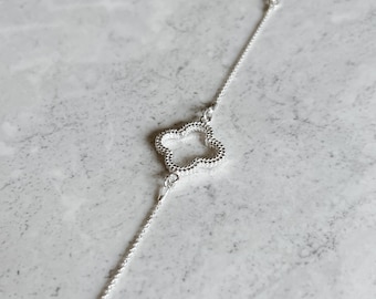 925 sterling zilveren klaverarmband