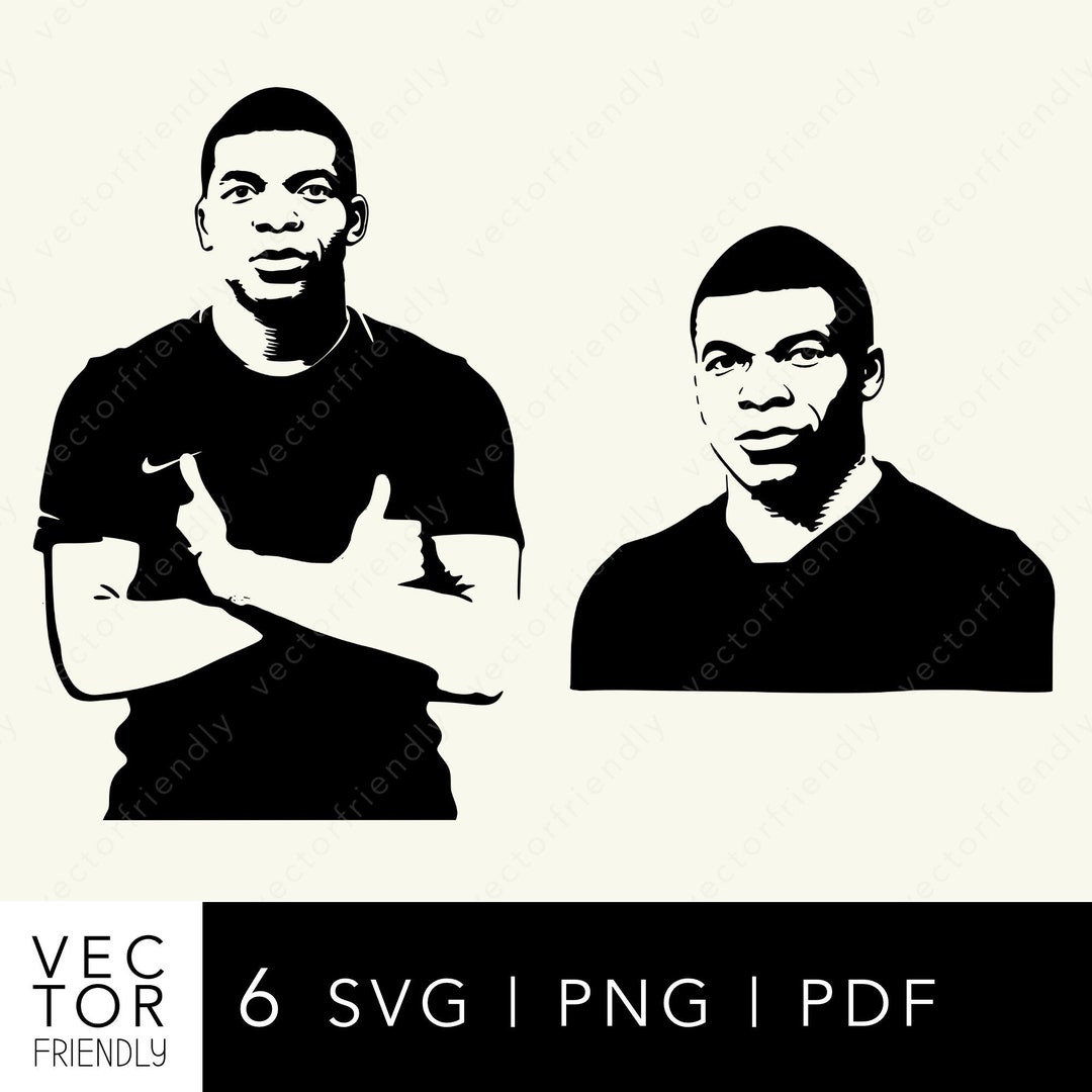 Kylian Mbappe SVG, Mbappe SVG Design, Mbappe Pose SVG, Mbappe ...