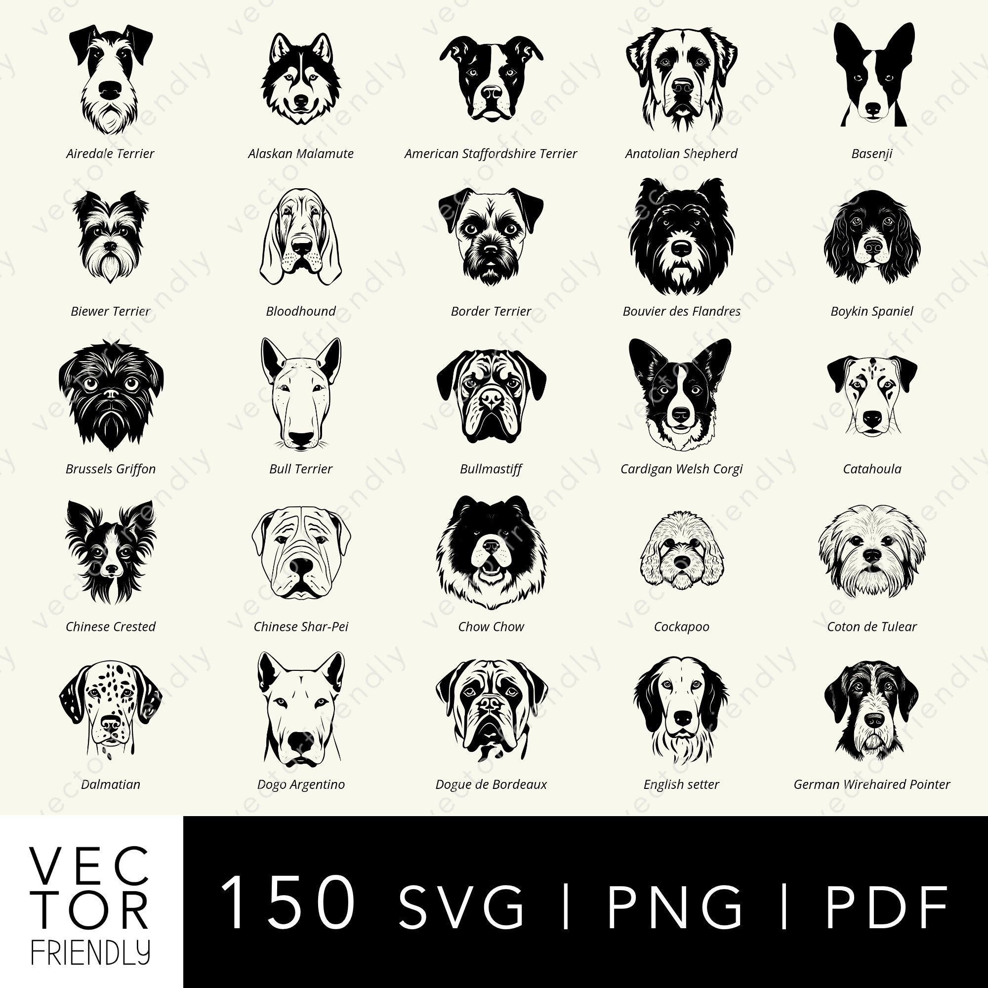 Dog Head SVG Bundle 2, Dog Breed SVG Bundle, Dog Face SVG, Dog Head Cut File, Exclusive Dog Svg