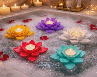 Floating Succulent Flower Tea Light Candle Holder