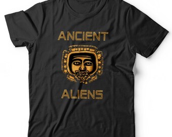 Anciens extraterrestres astronautes mayas t-shirt unisexe civilisations perdues conspiration ovni manches courtes col rond coupe classique 100 %