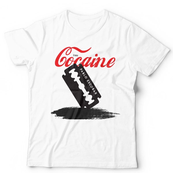 Enjoy Cocaine Tshirt unisexe manches courtes col rond coupe classique 100 % coton