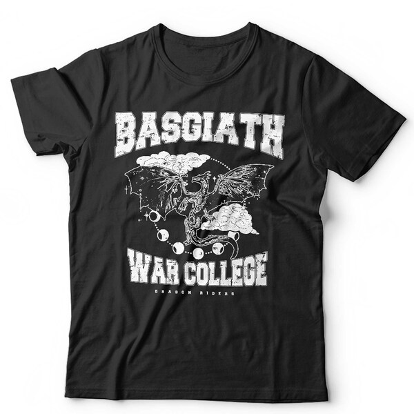 Basgiath War College Tshirt Fourth Wing Dragon Riders Unisex & Kids Short Sleeve Crew Neck Classic Fit 100% Cotton