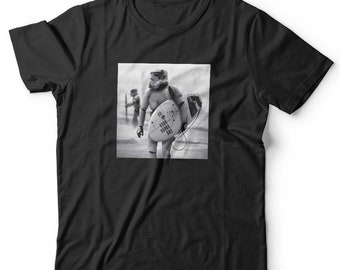 Stormtrooper Surfing Tshirt Unisex & Kids Funny Sci Fi Surf Short Sleeve Crew Neck Classic Fit 100%