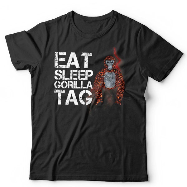 Eat Sleep Gorilla Tag Tshirt Unisex & Kids Video Game Funny Short Sleeve Crew Neck Classic Fit 100% Cotton