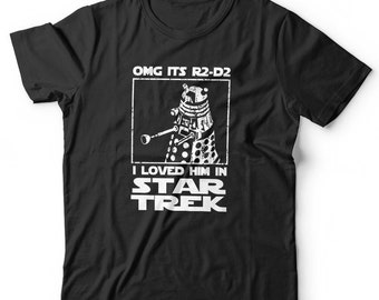 OMG It's R2D2 Tshirt Unisex & Kids Funny Parody Geek Nerd Dalek Sci Fi Short Sleeve Crew Neck Classic Fit 100% Cotton