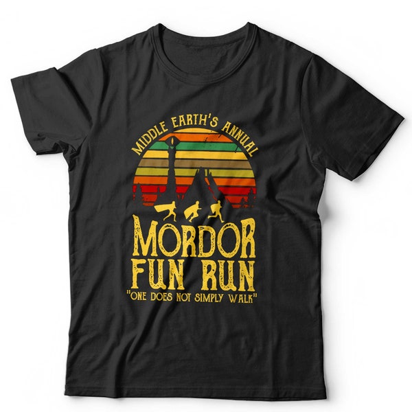 Mordor Fun Run Tshirt Unisex & Kids Short Sleeve Crew Neck Classic Fit 100% Cotton