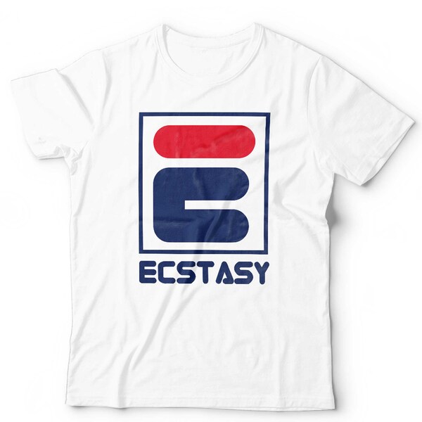 Ecstasy Unisex Short Sleeve Crew Neck Classic Fit 100% Rave EDM Djs Drum & Bass Dubstep Trap Break Happy Hardcore Trance Techno