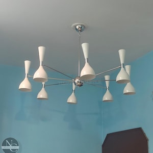 Brass Sputnik Chandelier: Mid-Century Modern 8-Arm Ceiling Light