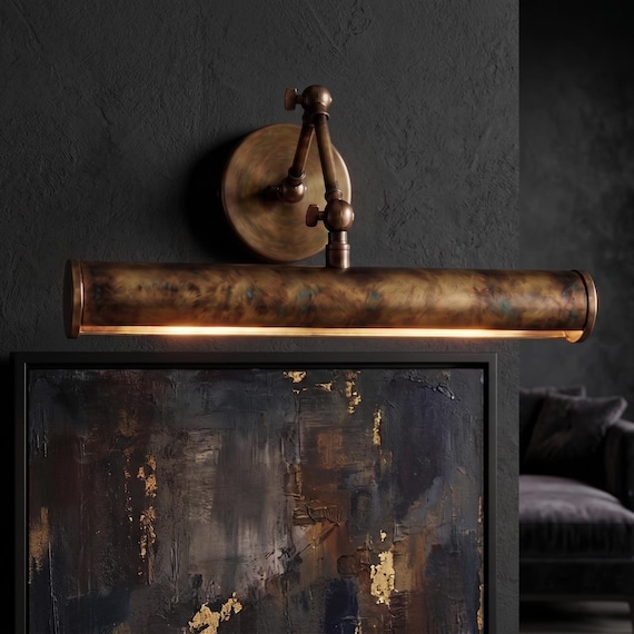 Vintage Style Brass Picture Light, Antique Wall Lighting Home Decor