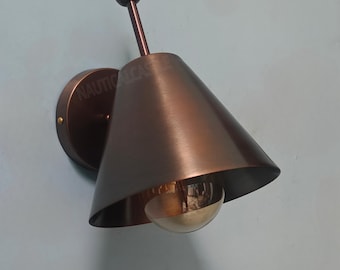 Handmade Brass Wall Sconce: Mid-Century Style Pivot Light