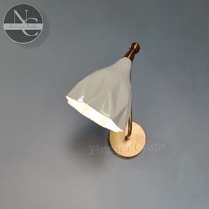 Mid-Century Italian Diabolo Brass Wall Sconce - White