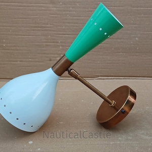 Mid Century Italian Diablo Wall Sconce: Brass Plug-In Light