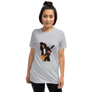 Rock Band Cartoon Unisex T-shirt met korte mouwen
